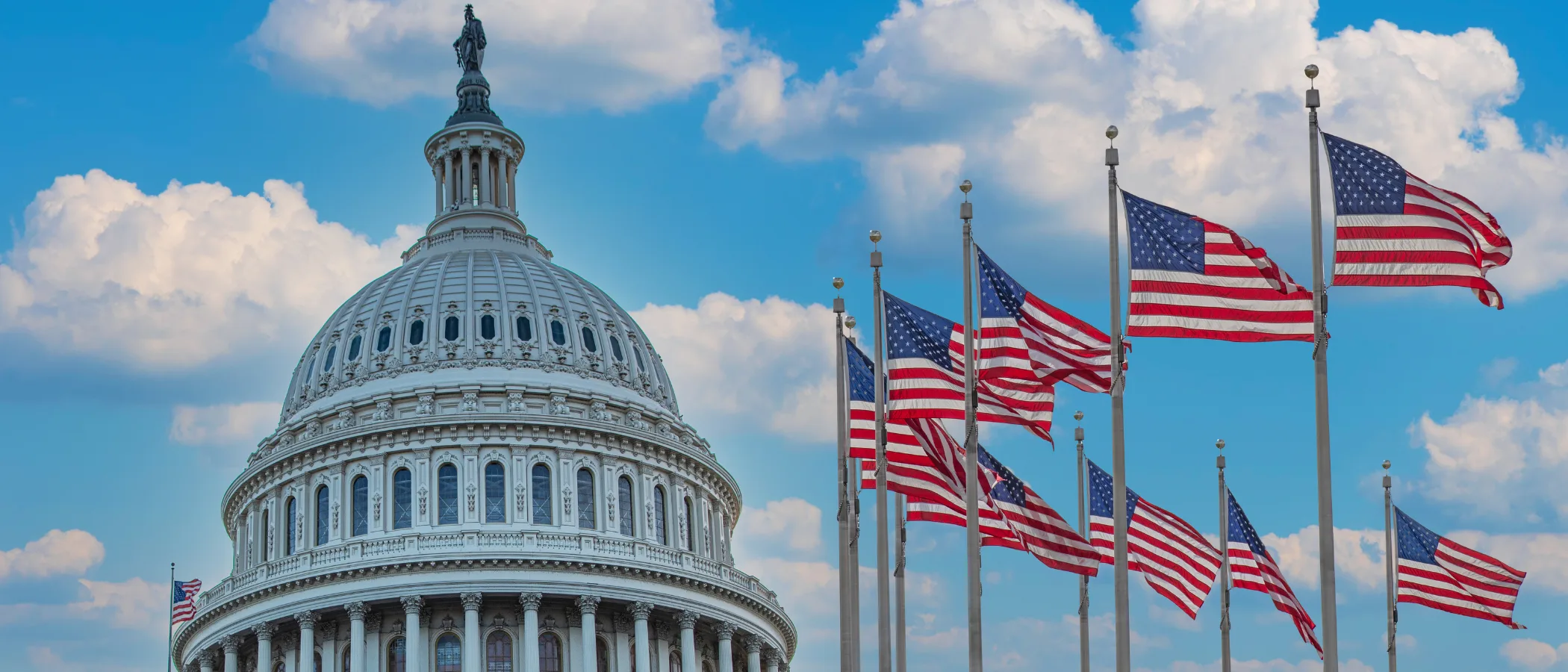 The United States Capitol building against a clear blue sky, representing FCPC's decades of service to federal and DC government employees
